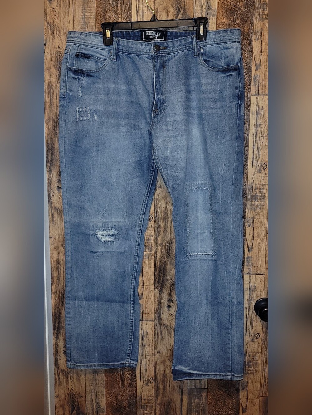 Brooklyn Works Men's Straight Jeans in Faded Blue